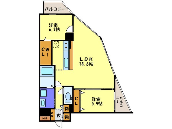 S-FORT警固タワーの物件間取画像